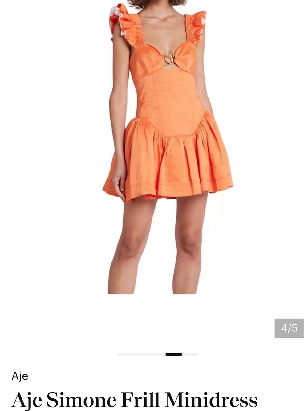 Aje Simone Ruffle Strap Mini Dress - Bright Orange